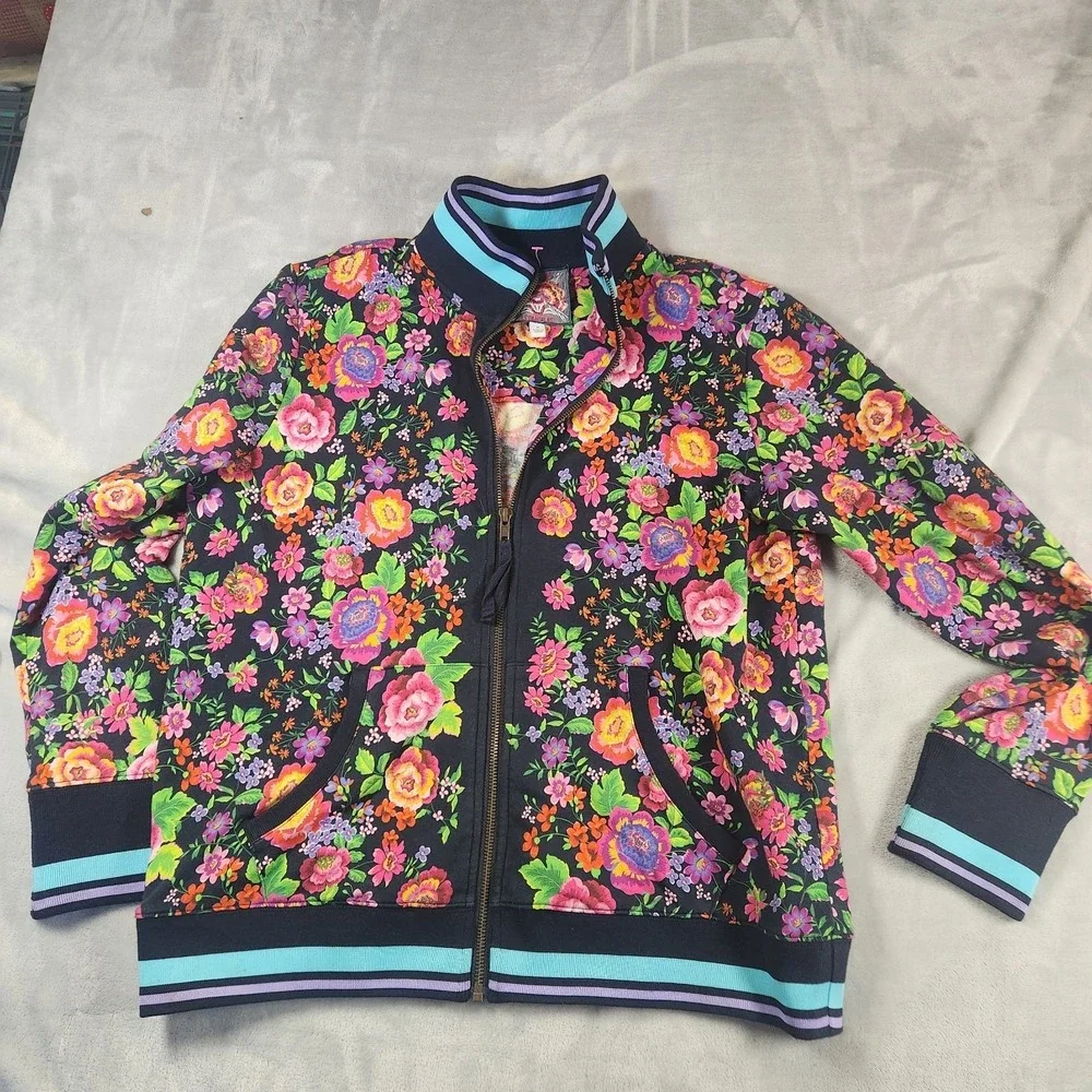 Johnny Was Cantero Floral Printed Tracksuit Jacket Joggers Sweatsuit Lounge - Picture 2 of 13